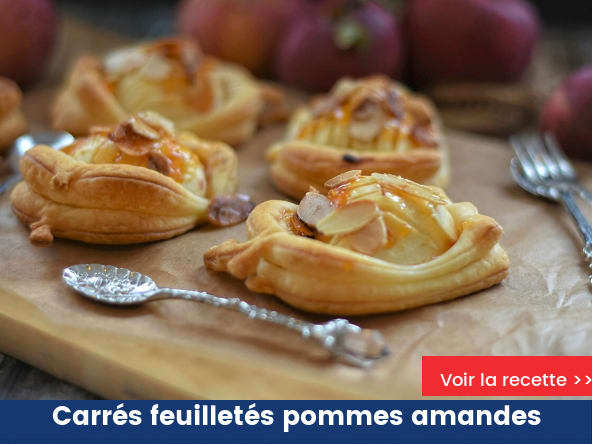 Carrés feuilletés pommes amandes
